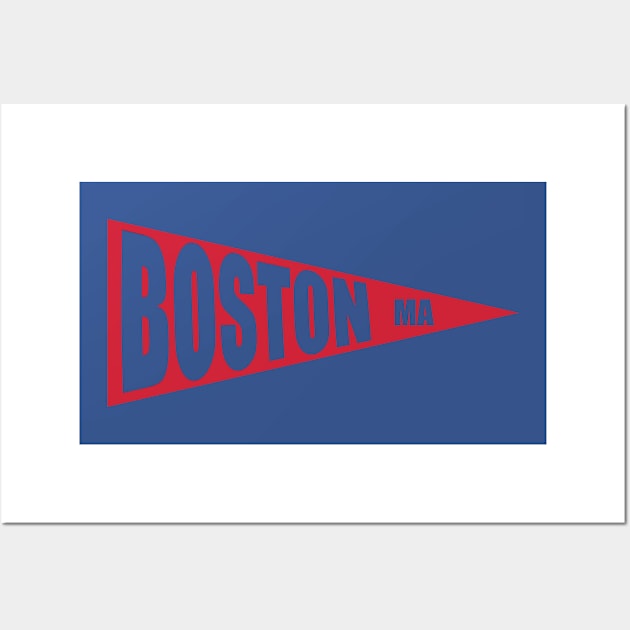 Boston MA Sports Pennant Wall Art by 4Craig